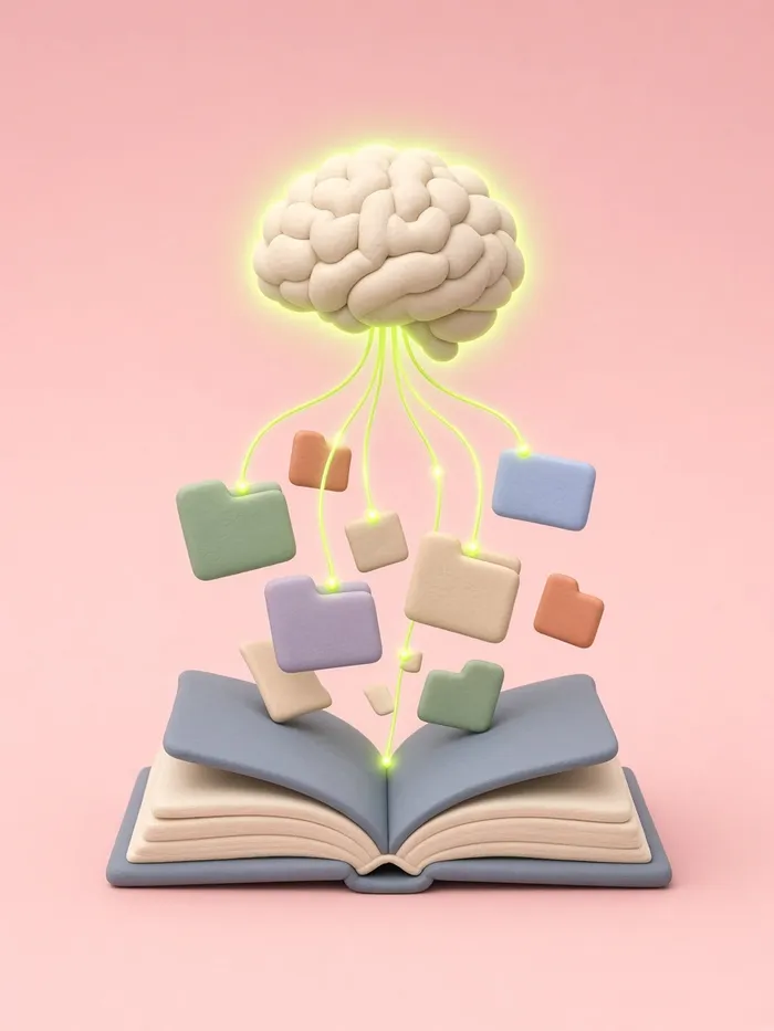 Illustration of a company knowledge assistant answering from internal documents